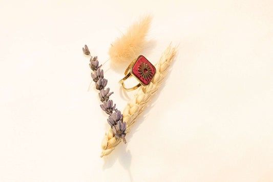 Special design natural stone ring, lightweight and adjustable