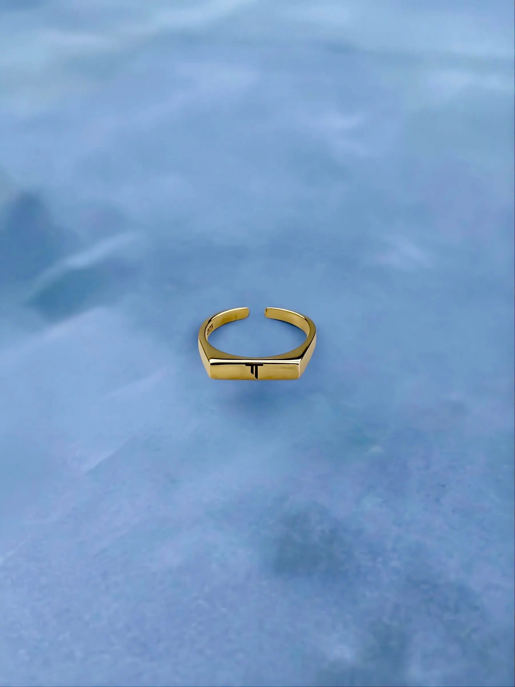 Antiocco Column Signet Ring - Gold Plated