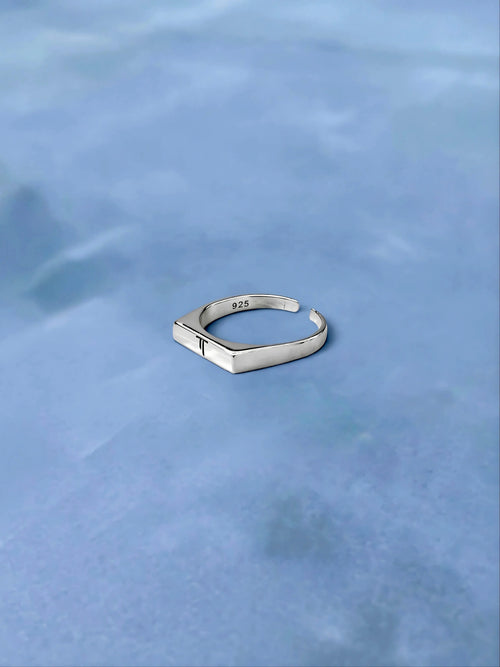 Antiocco Column Signet Ring - 925 Silver