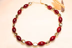 Minimalist and boho-chic red necklace.