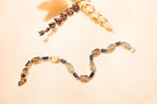 Elegant bracelet with blue stone accents, perfect for both special occasions and everyday wear.