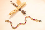 Red stone gold bracelet, stylish and elegant jewelry for women.