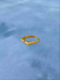 Antiocco Column Signet Ring - Gold Plated