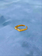 Antiocco Column Signet Ring - Gold Plated