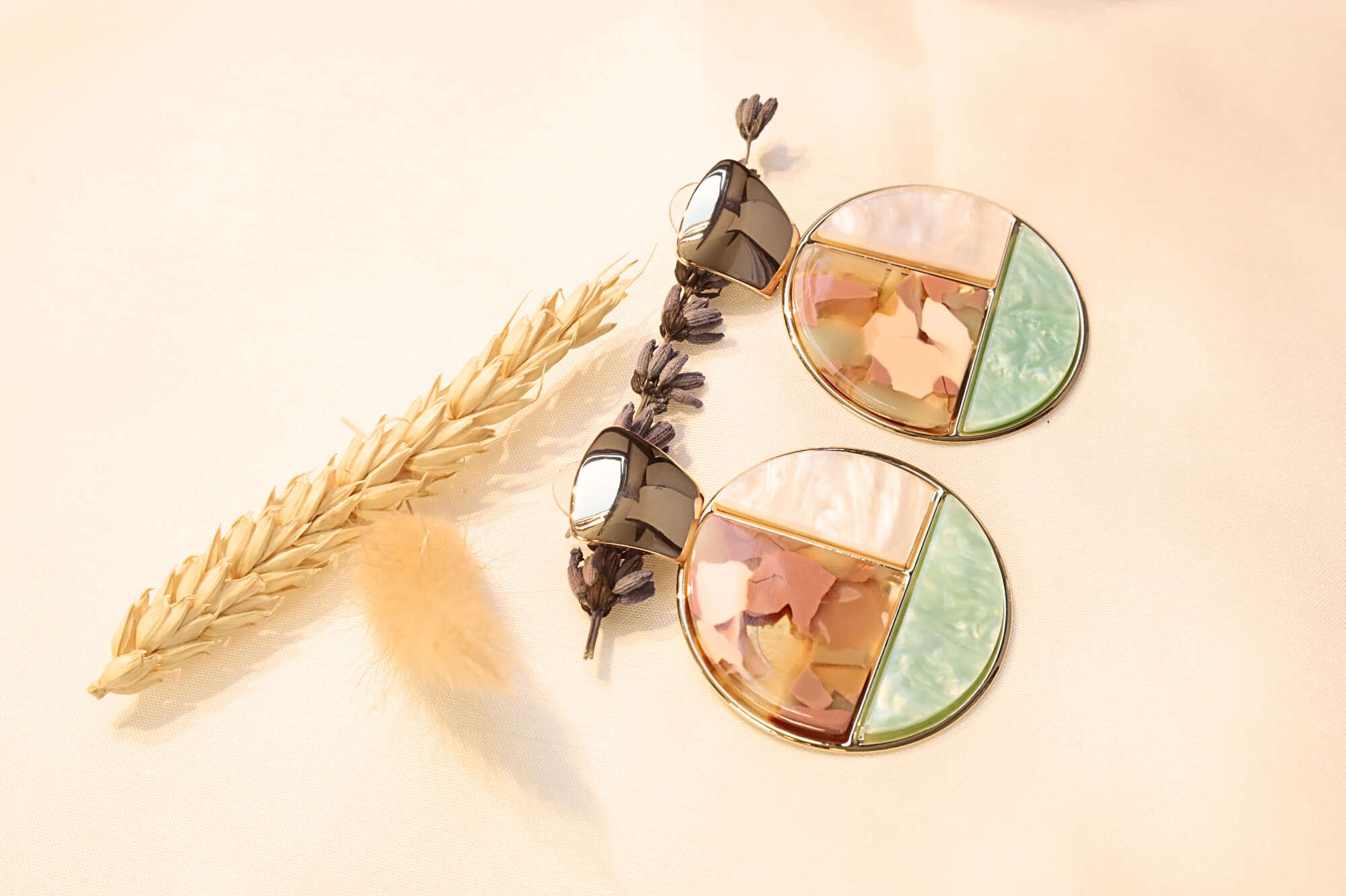 Dazzling mosaic earrings with gold-tone accents. Perfect for day-to-night styling.