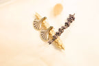 White seashell earrings with gold details, adding a touch of classic elegance. Lightweight, stylish, and versatile.
